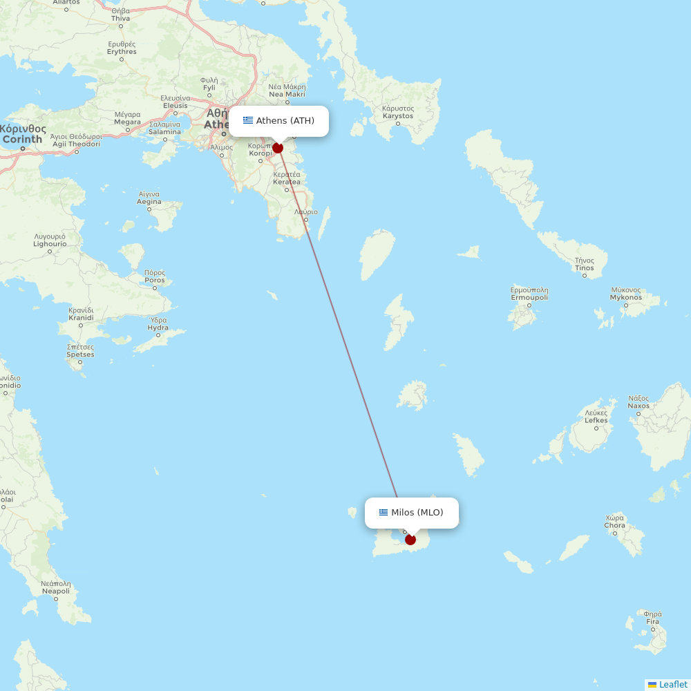 Olympic Air at MLO route map