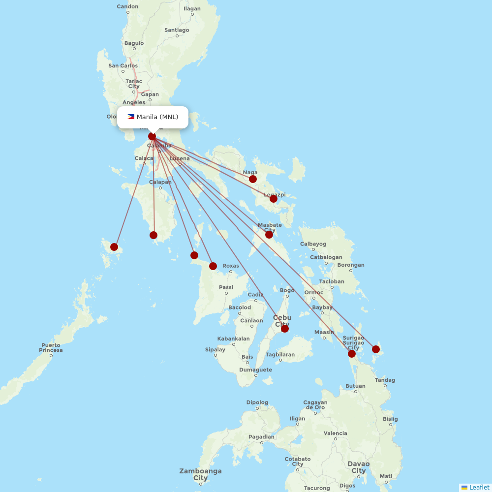 Cebgo at MNL route map