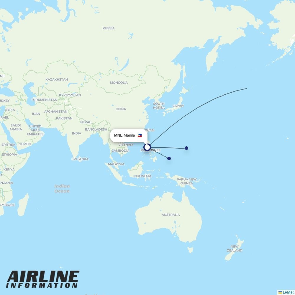 United routes from MNL