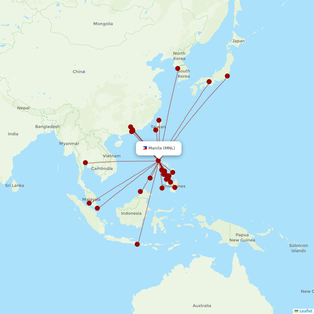 Philippines AirAsia at MNL route map