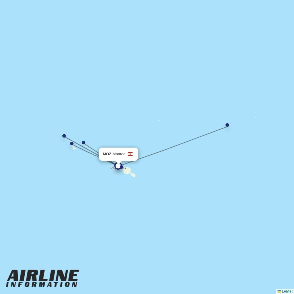 Air Moana routes from MOZ