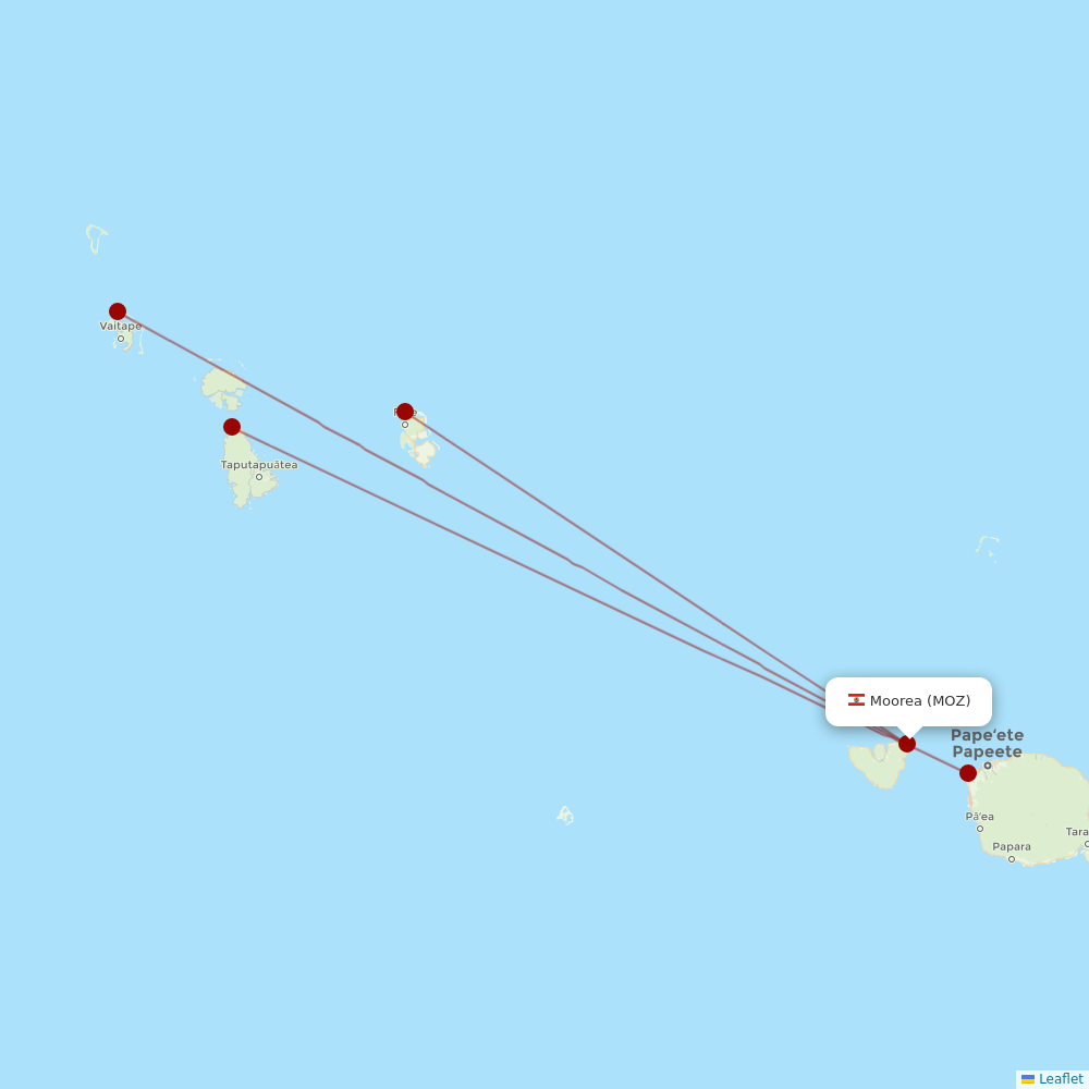 Air Tahiti at MOZ route map