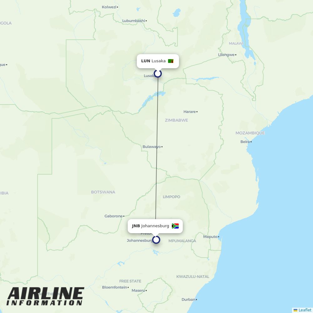 Airlink routes from MPM