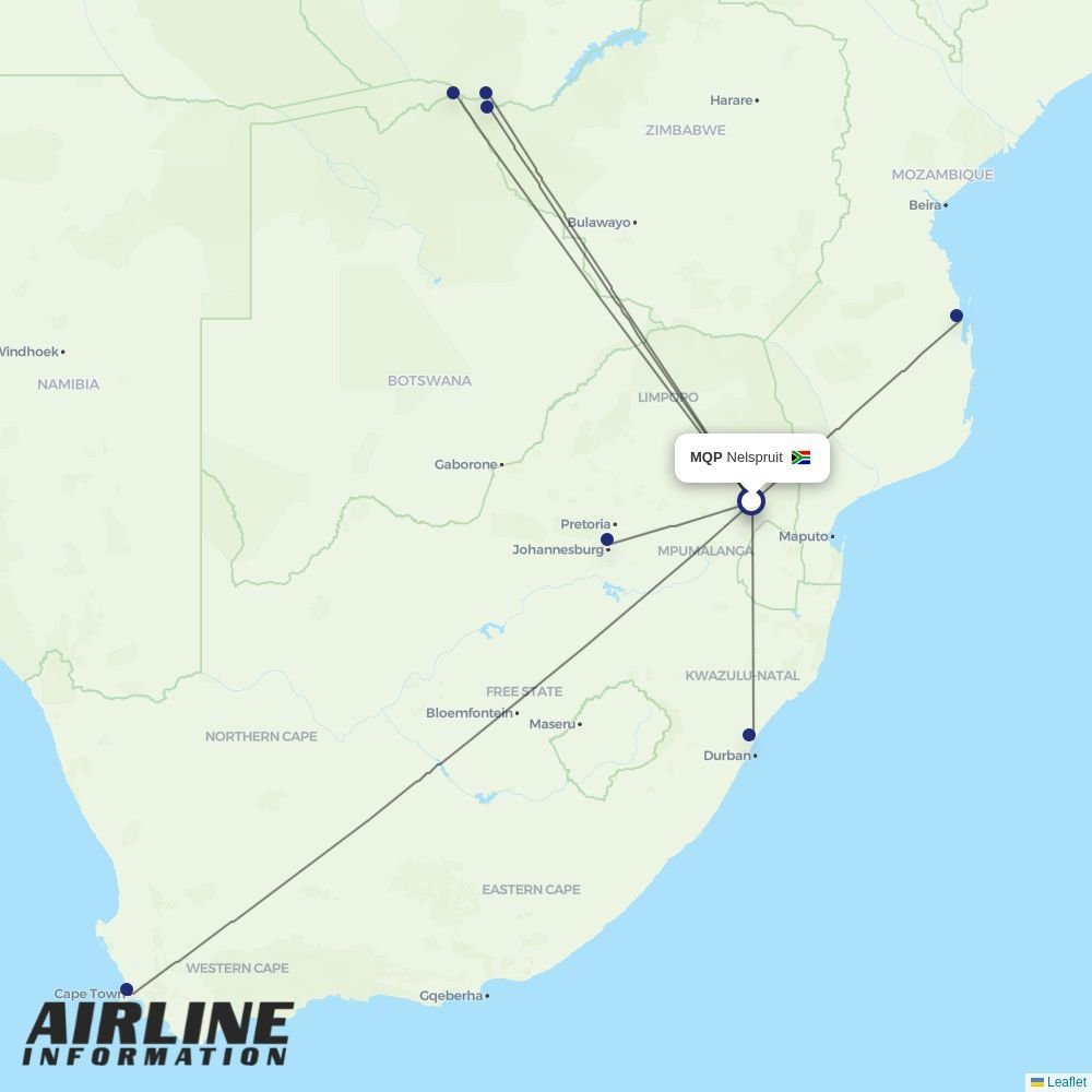 Airlink routes from MQP