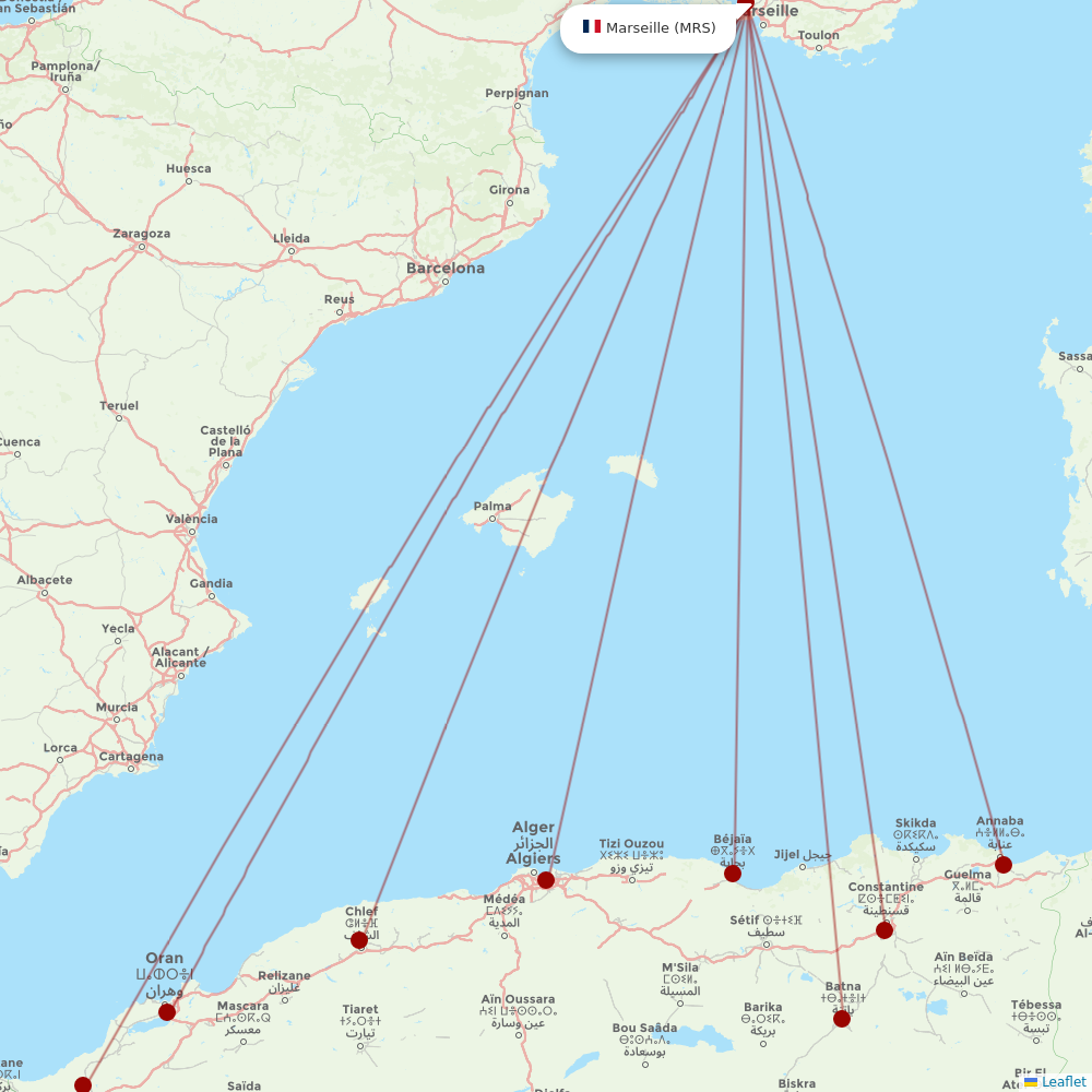 Air Algerie at MRS route map