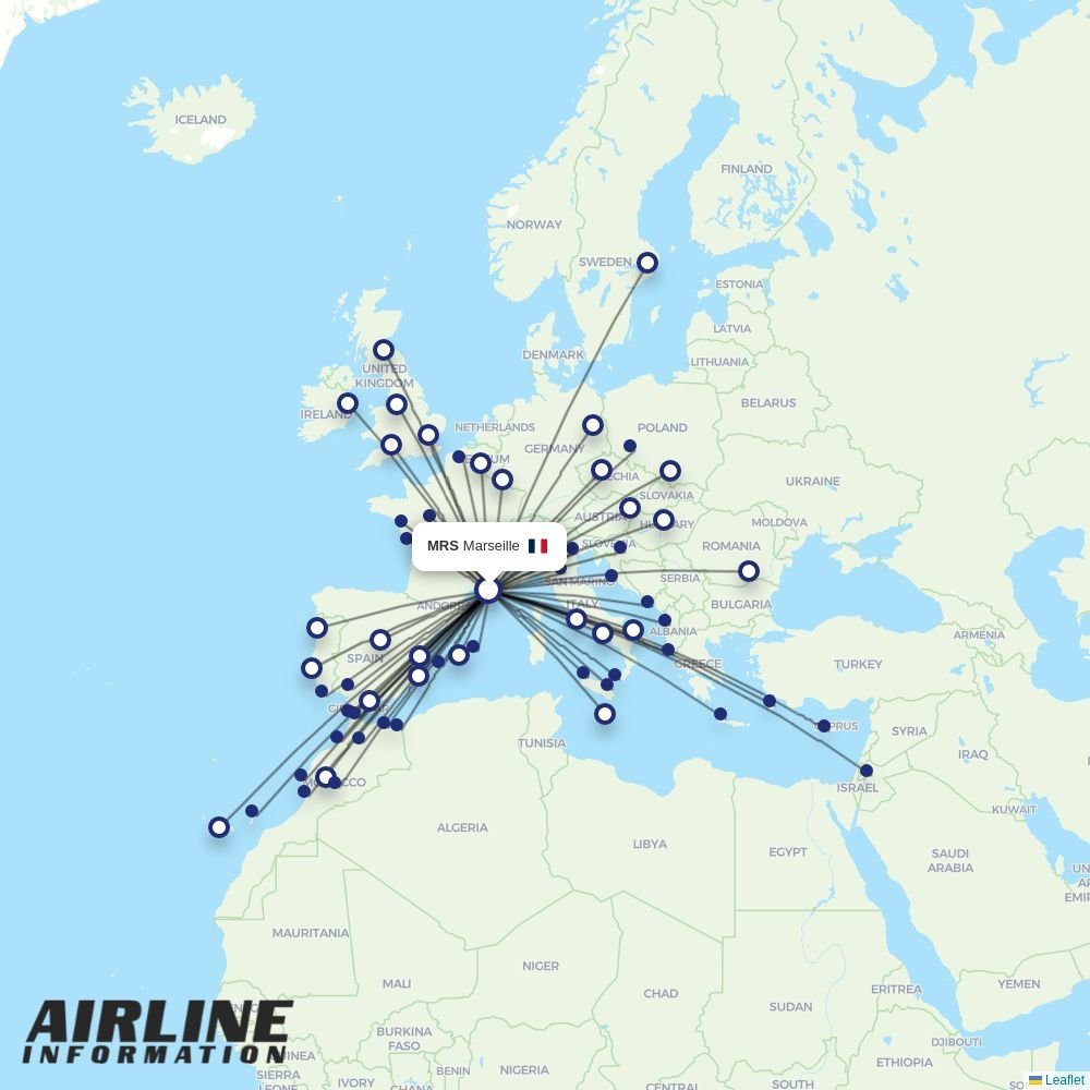 Ryanair routes from MRS