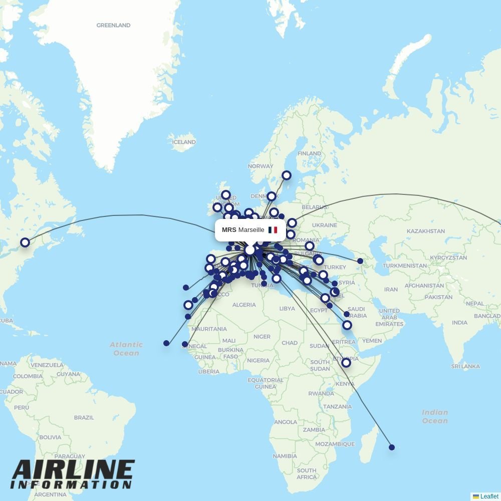 Tunisair routes from MRS