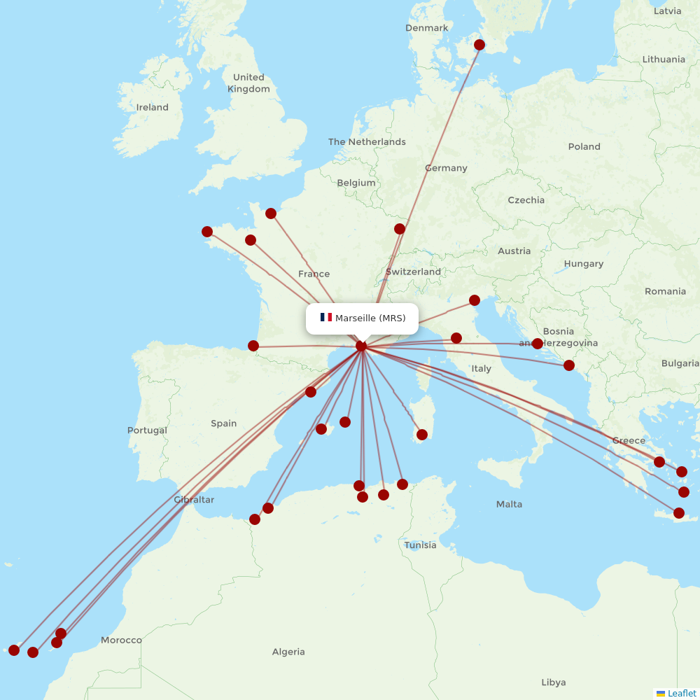 Volotea at MRS route map