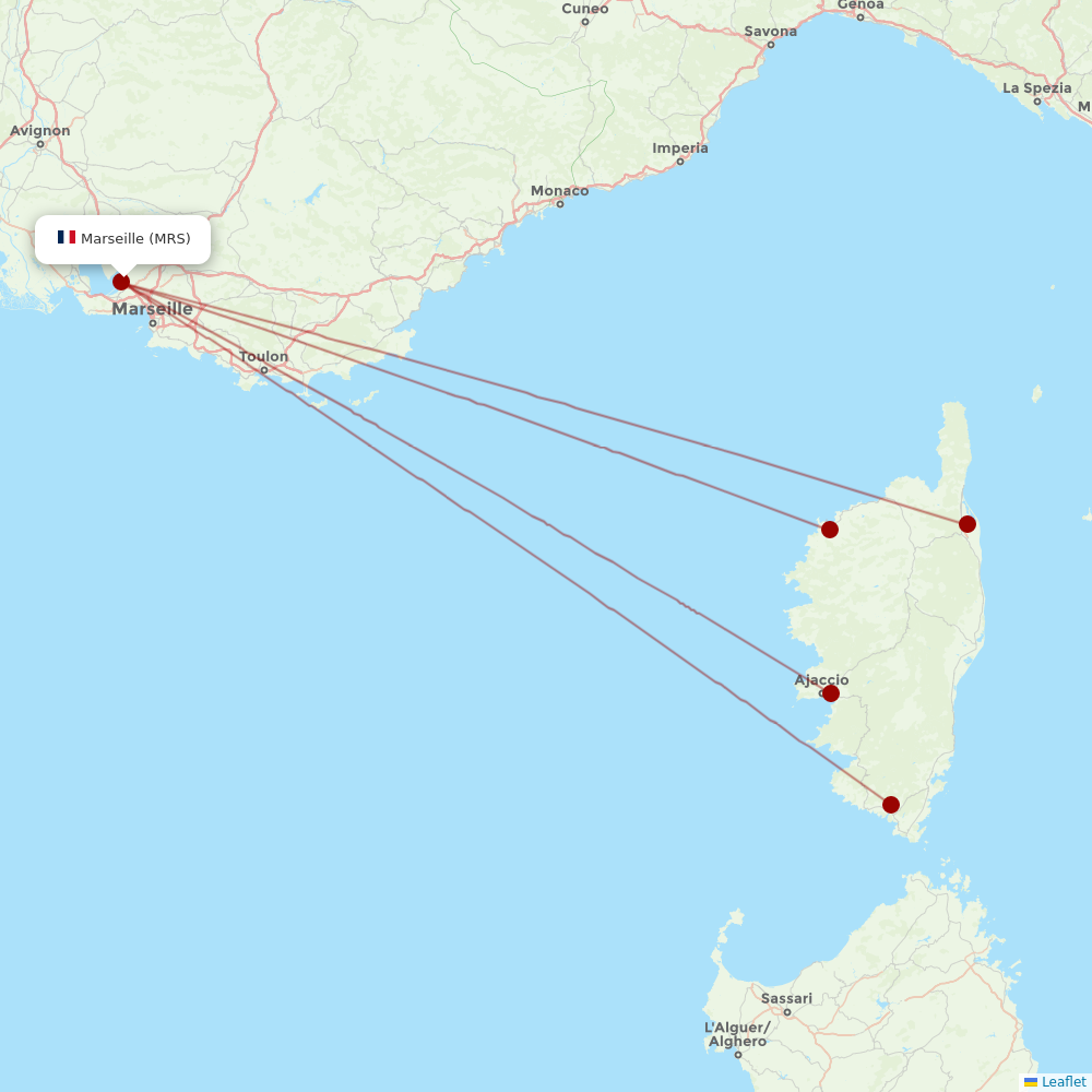 Air Corsica at MRS route map