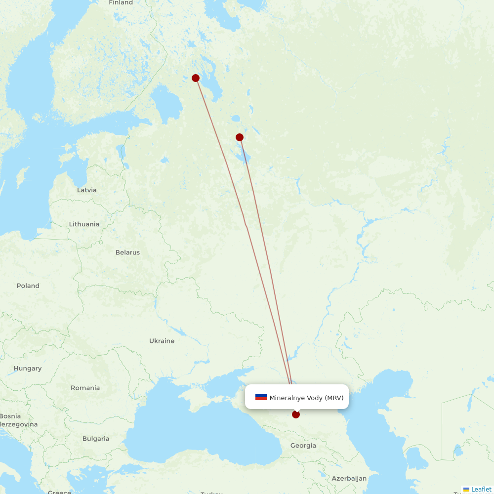 Severstal Aircompany at MRV route map