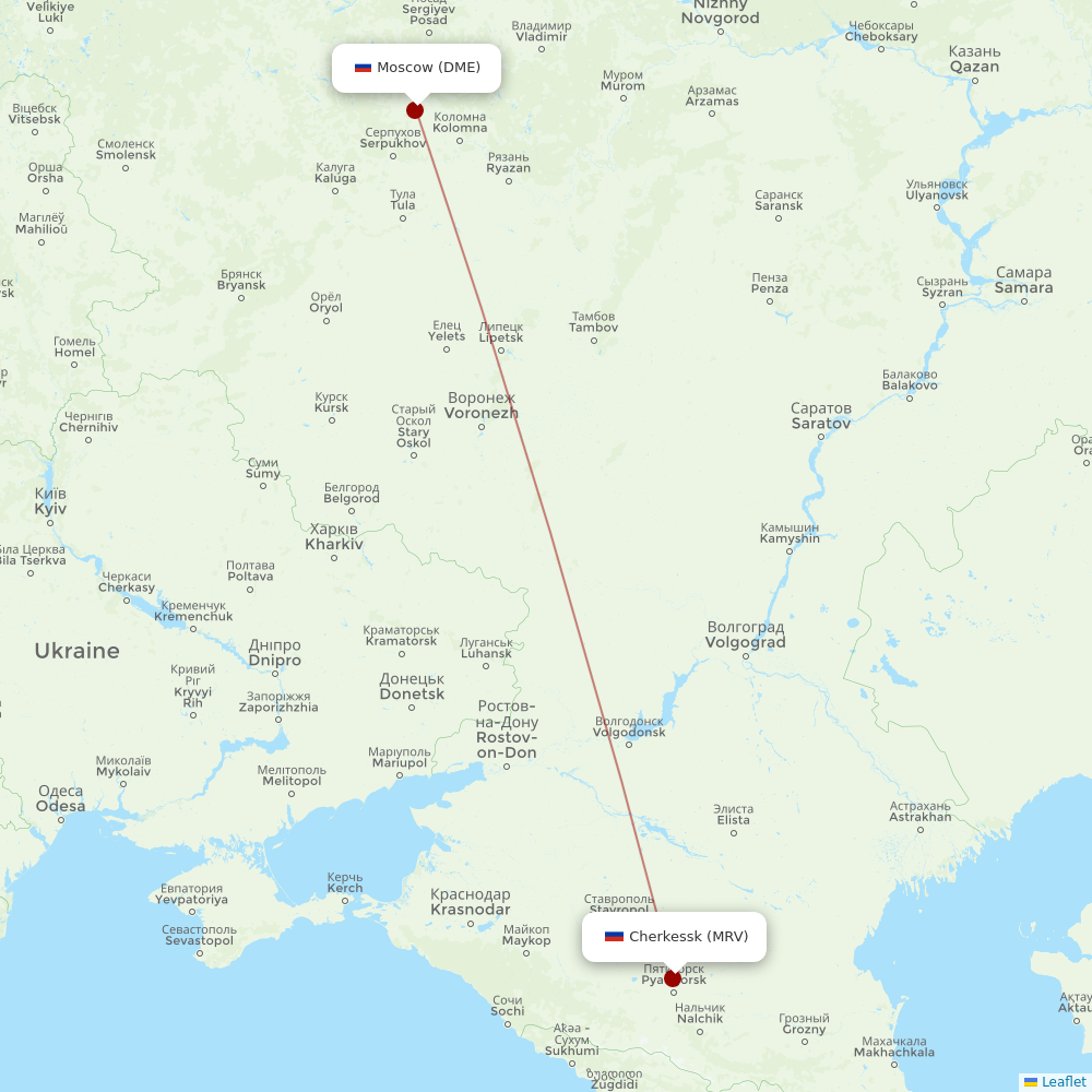 NordStar Airlines at MRV route map