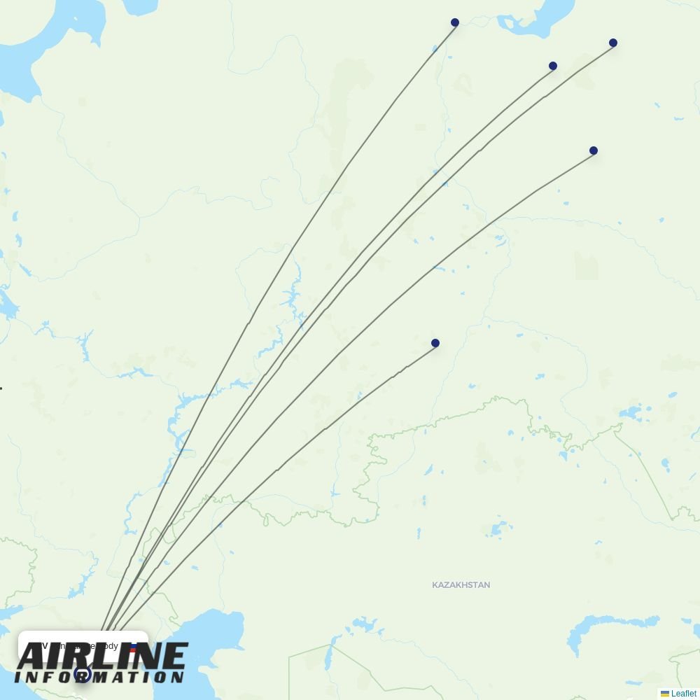 Yamal Airlines routes from MRV