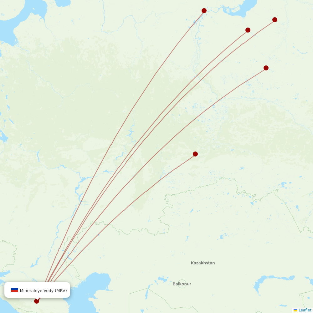 Yamal Airlines at MRV route map