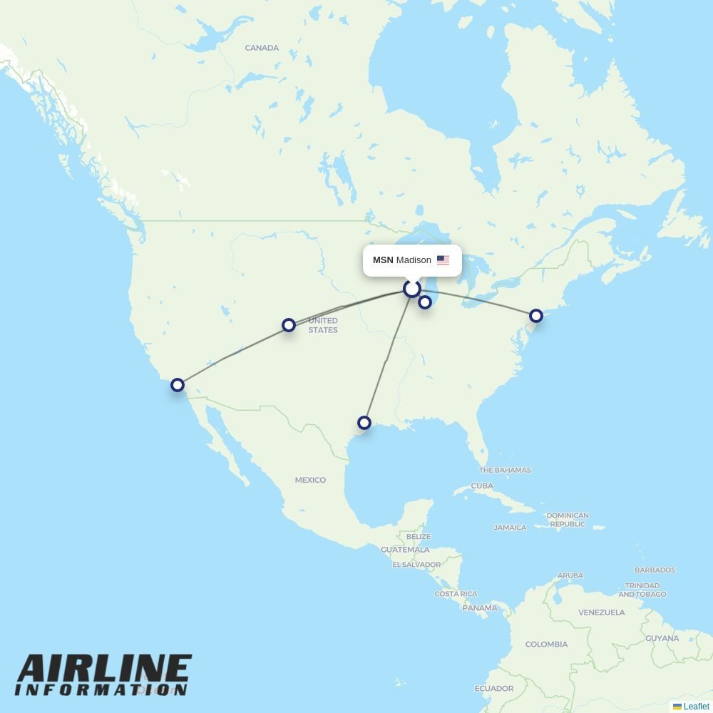 United routes from MSN