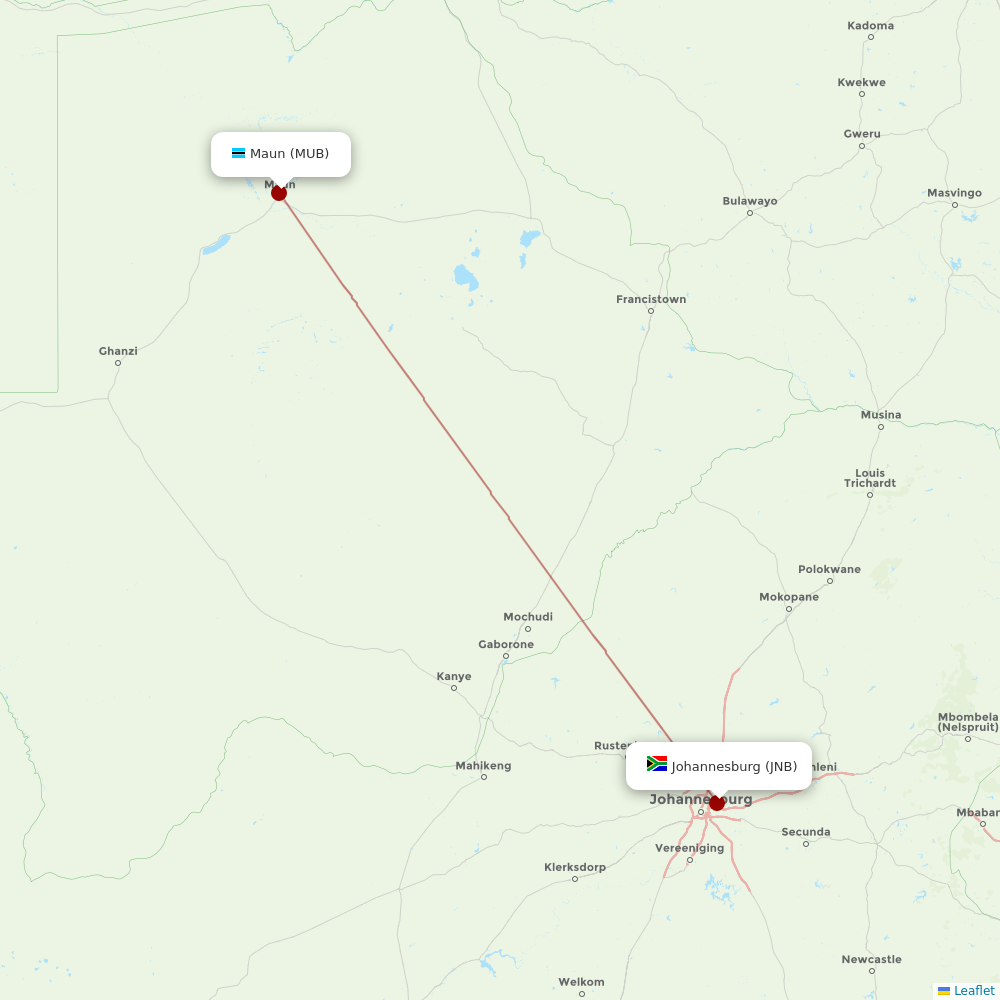 CemAir at MUB route map