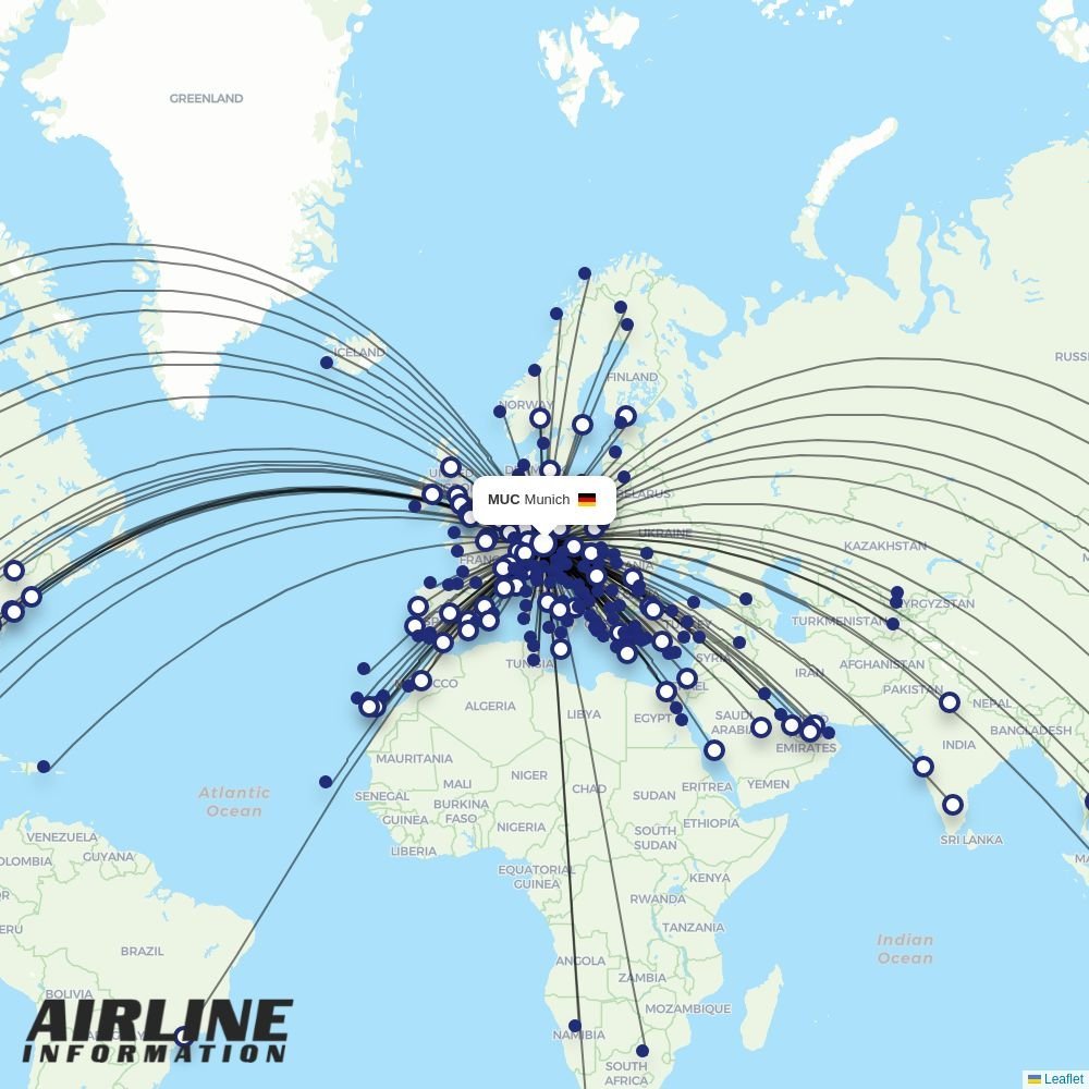 Condor routes from MUC