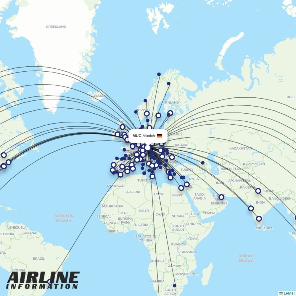 Lufthansa routes from MUC