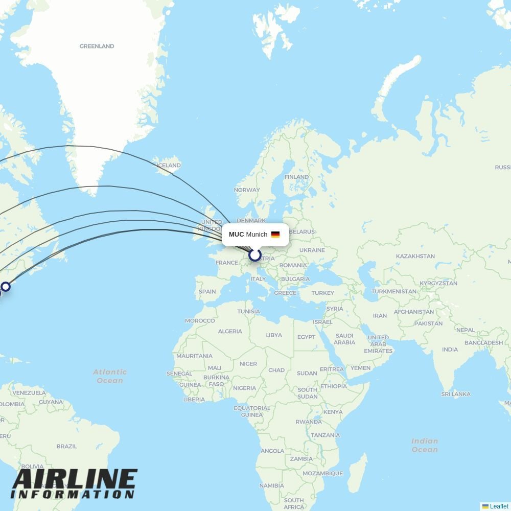 United routes from MUC