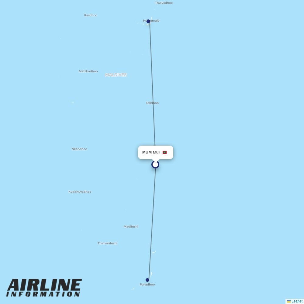 Maldivian routes from MUM