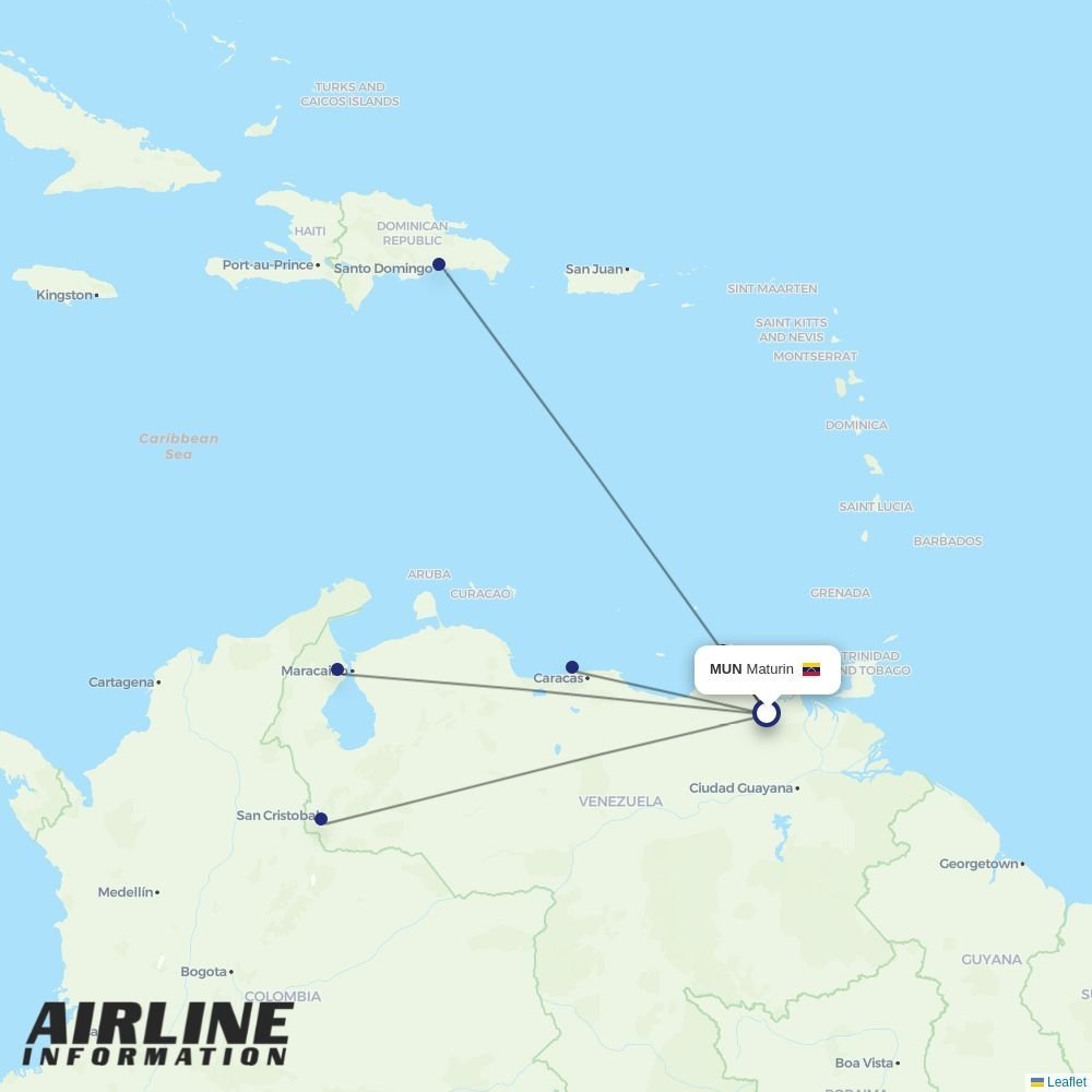 Conviasa routes from MUN