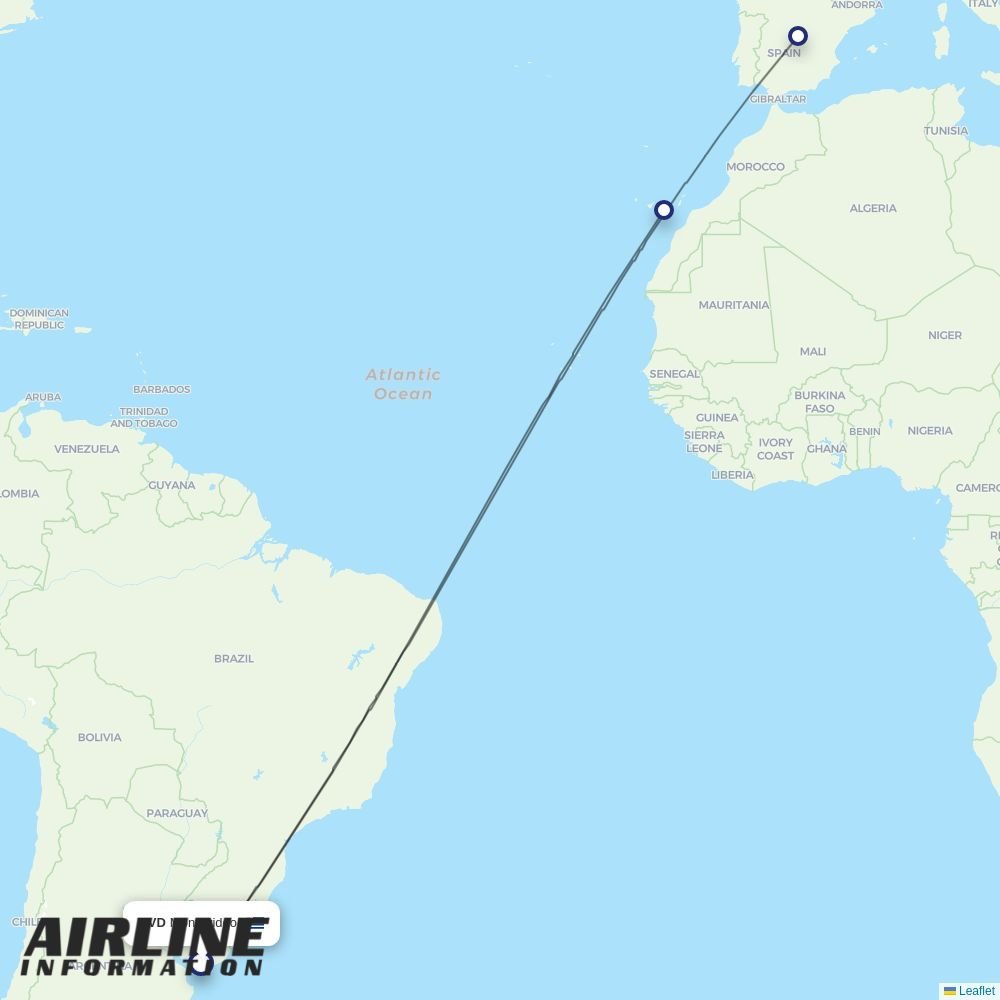 Iberia routes from MVD