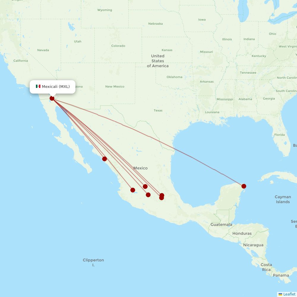 Volaris at MXL route map
