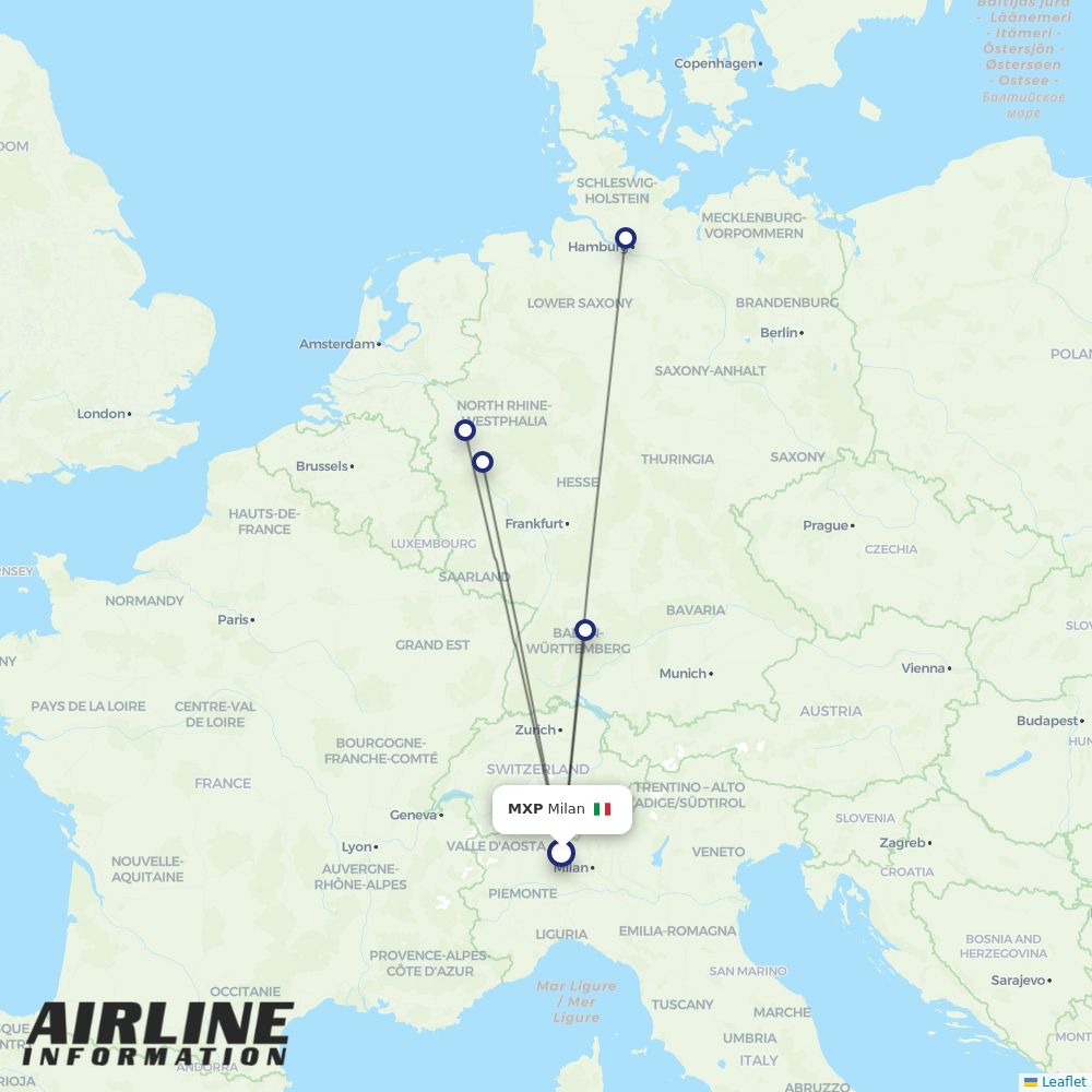 Eurowings routes from MXP