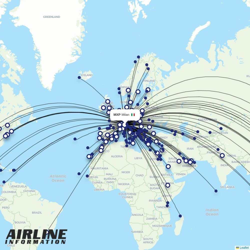 Gulf Air routes from MXP