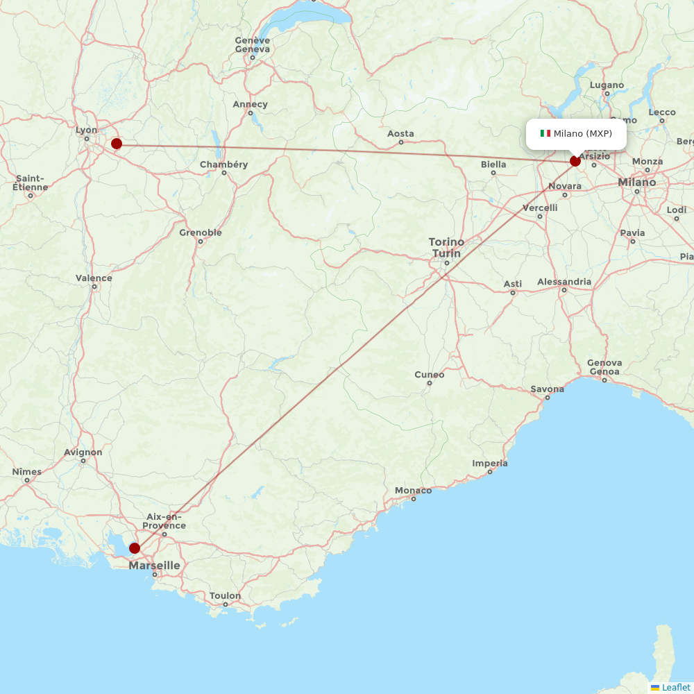 Transcarga at MXP route map