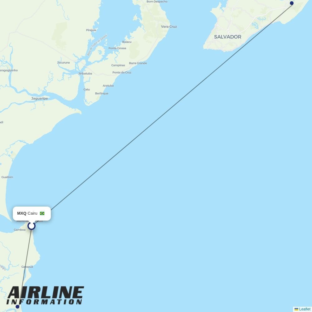 Enter Air routes from MXQ