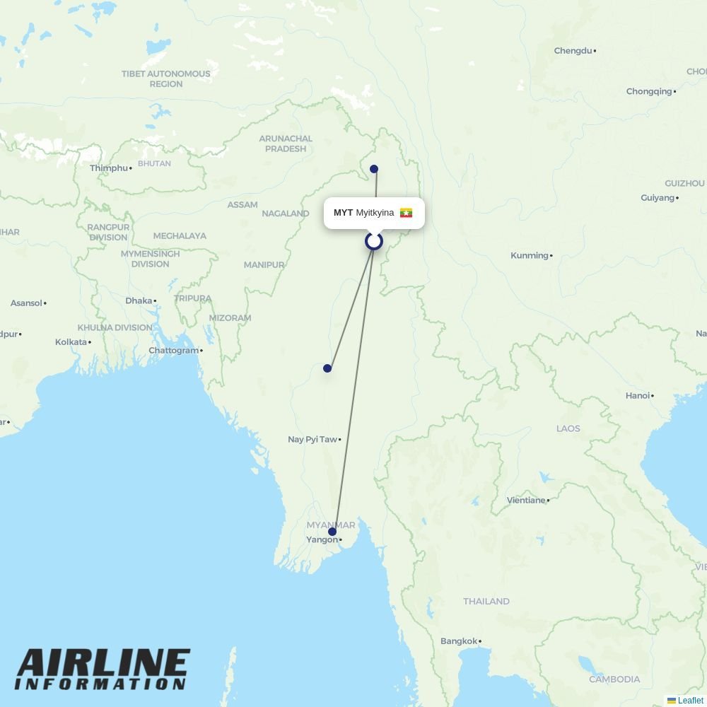 Germania routes from MYT
