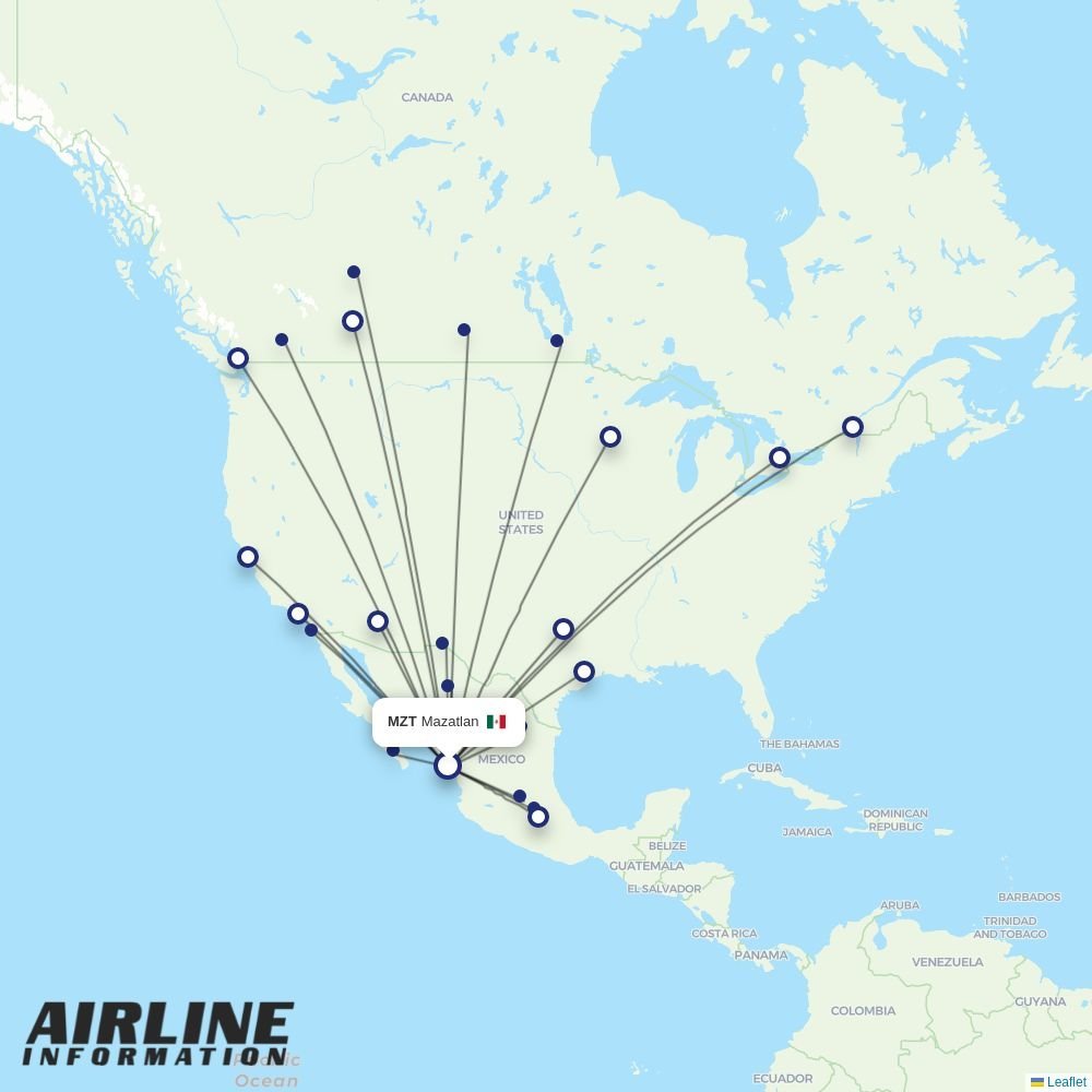 Viva routes from MZT