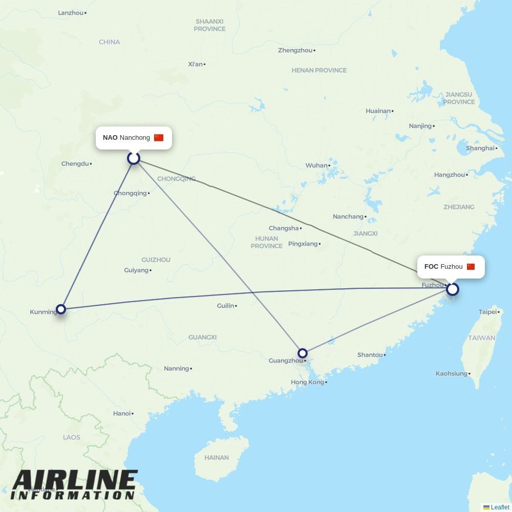 Airlines with flights from Nanchong to Fuzhou (NAO to FOC) | Airline ...
