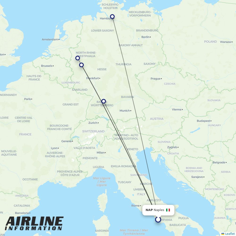 Eurowings routes from NAP