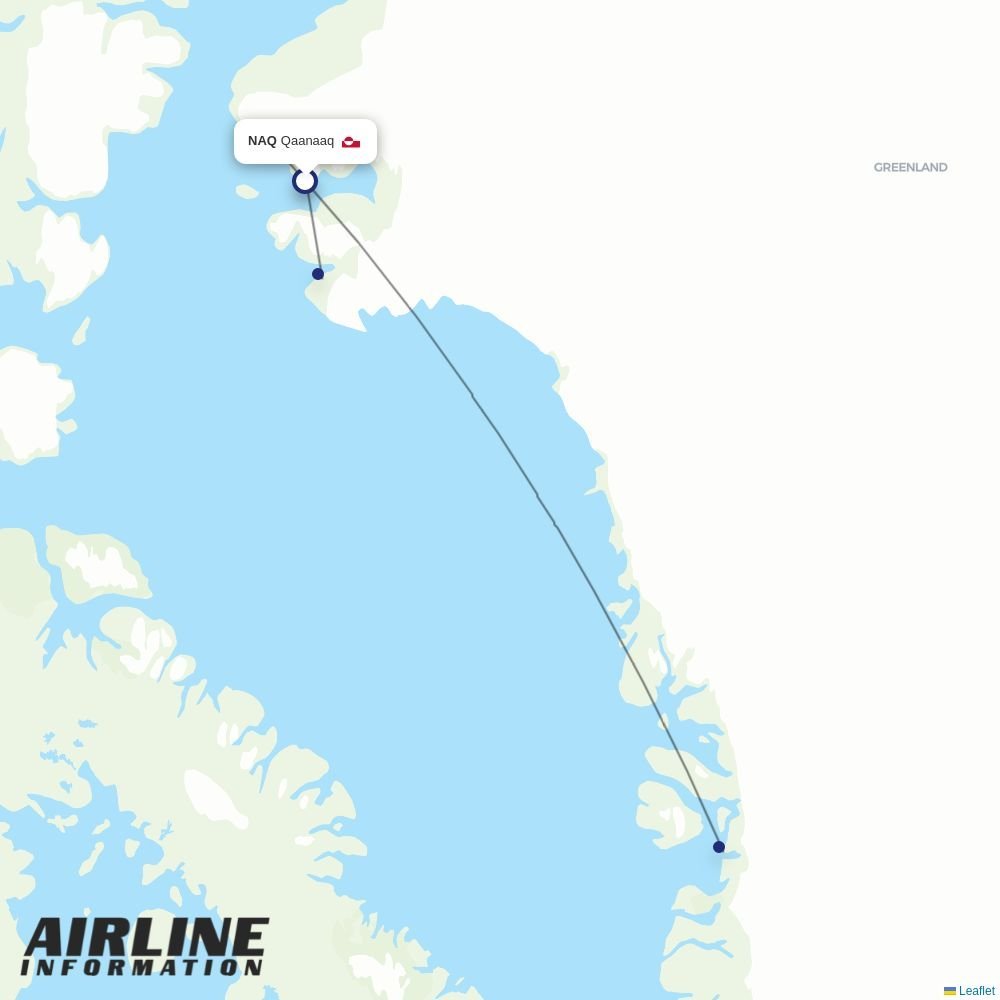 Air Greenland routes from NAQ