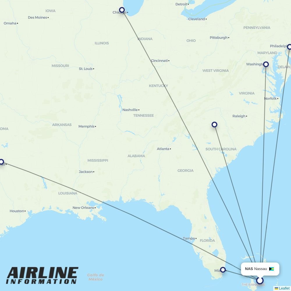 American Airlines routes from NAS