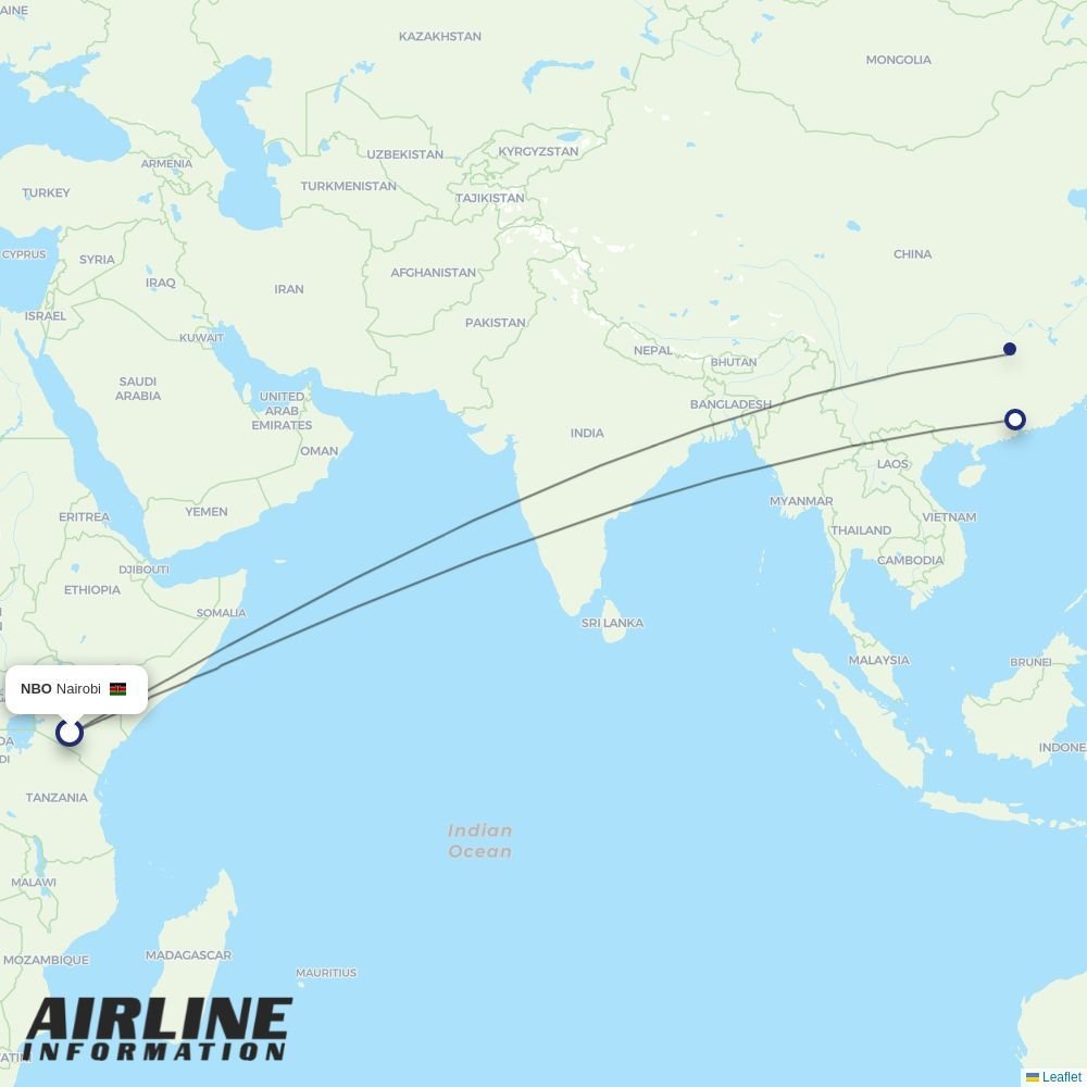 China Southern routes from NBO