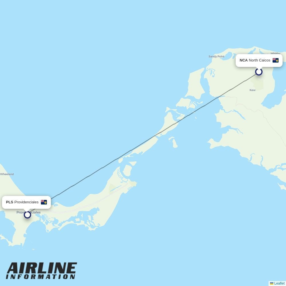 Caicos Express Airways routes from NCA