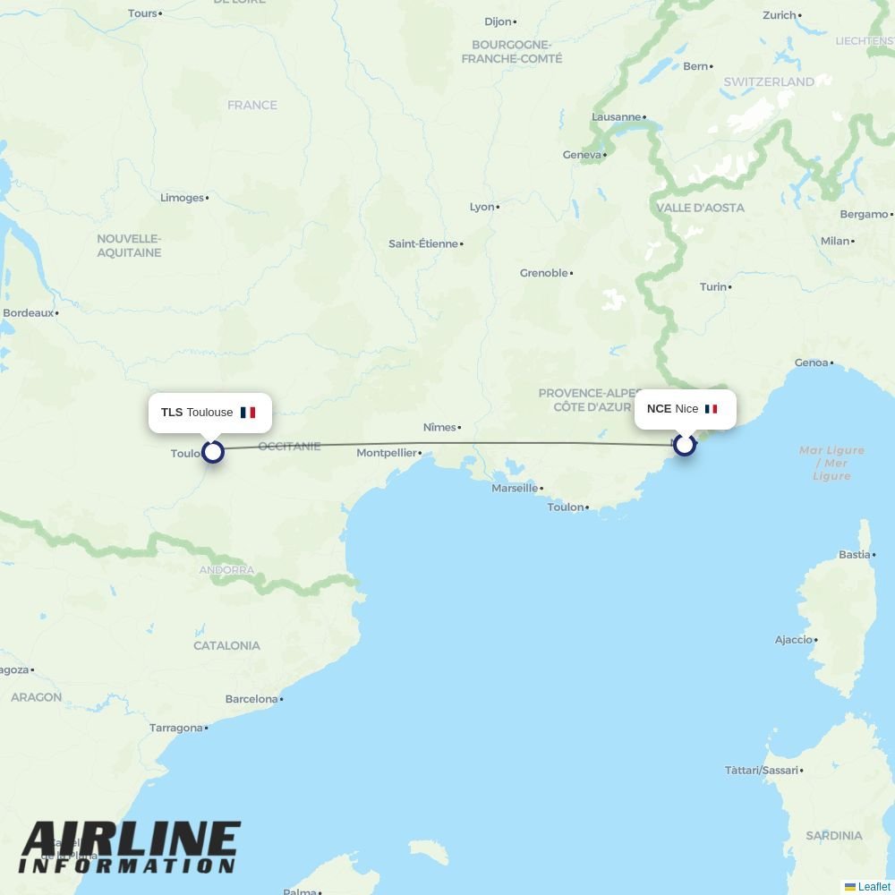 Twin Jet routes from NCE