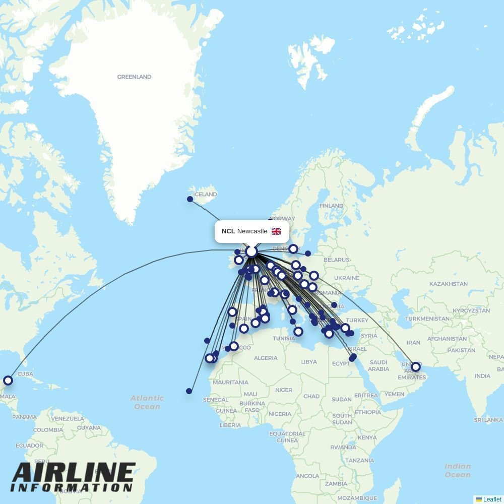 Loganair routes from NCL