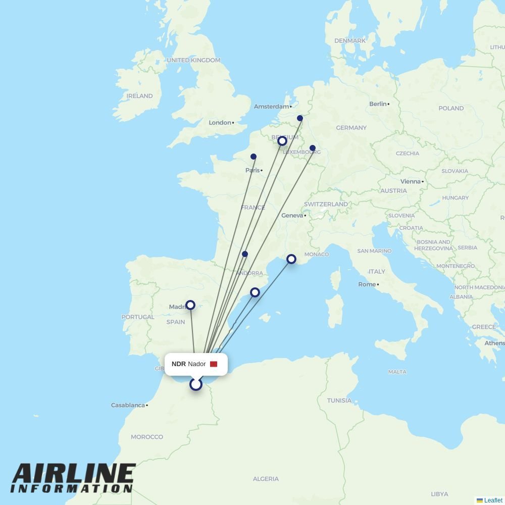 Ryanair routes from NDR