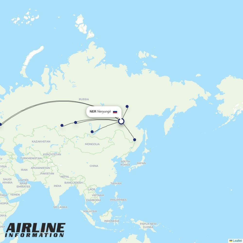 Yakutia routes from NER