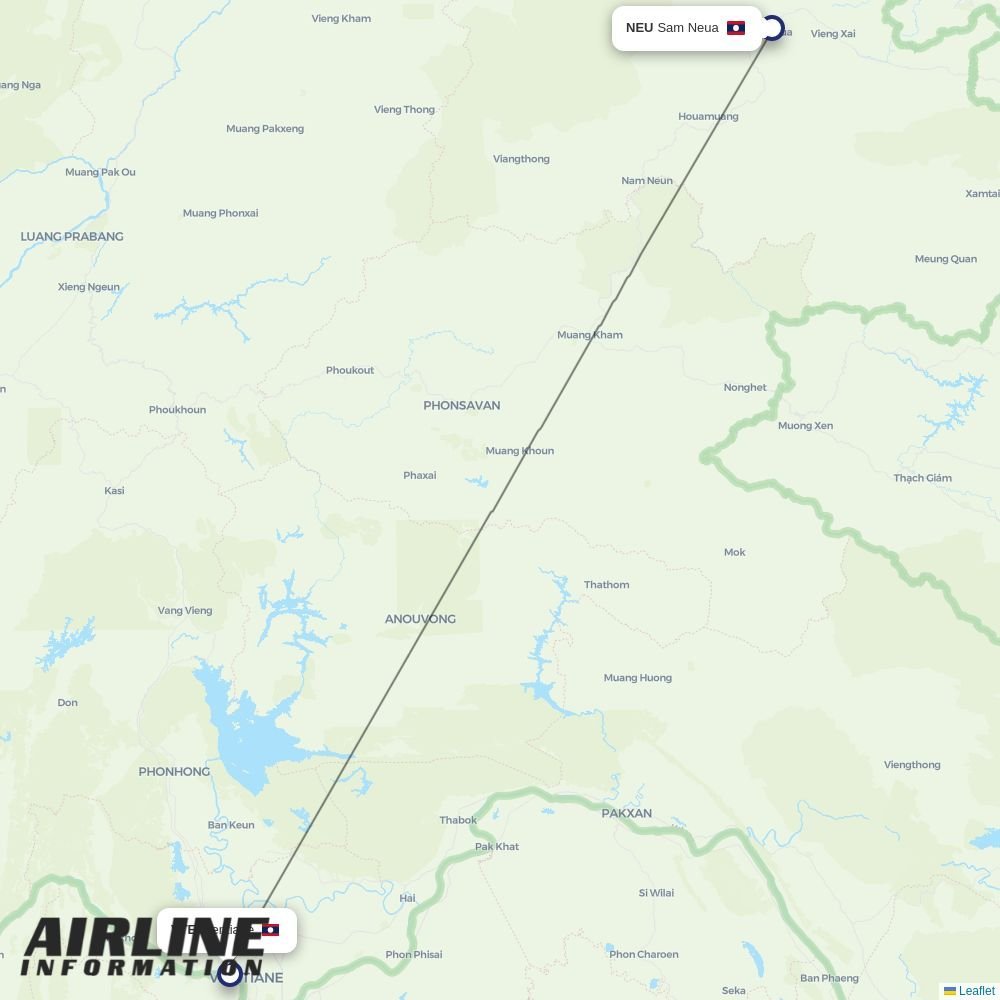Lao Airlines routes from NEU