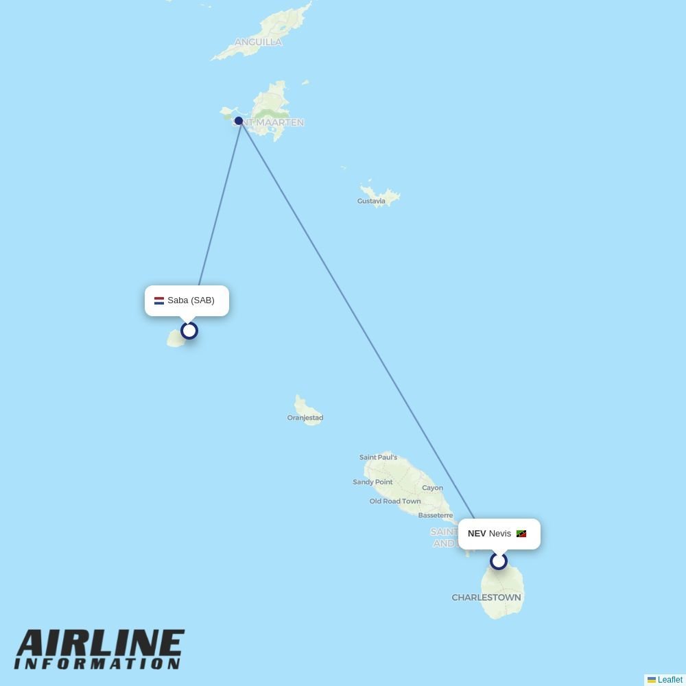 Airlines with flights from Nevis to Saba (NEV to SAB) | Airline Information