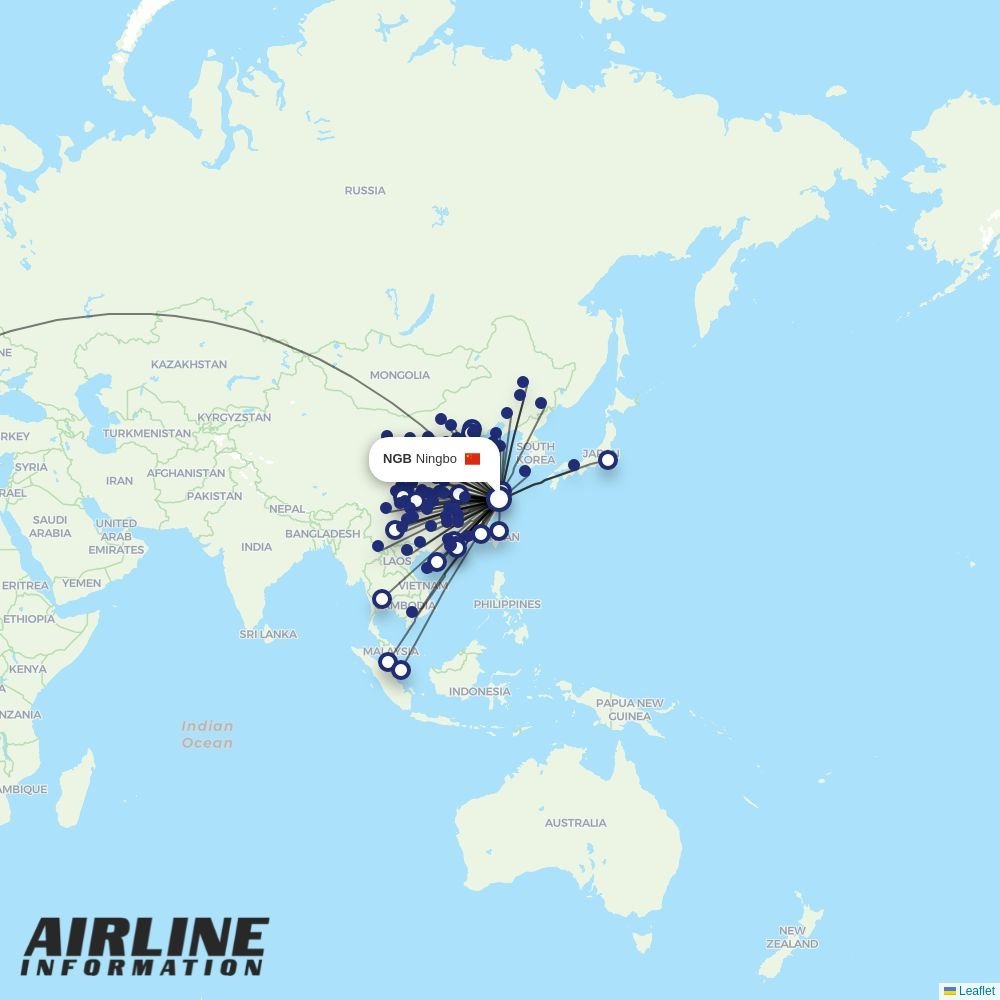 China Eastern routes from NGB
