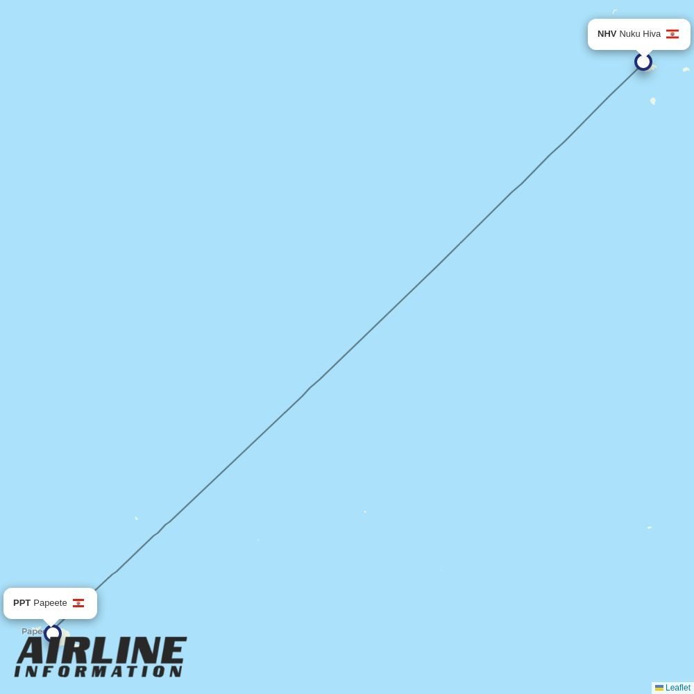 Air Moana routes from NHV