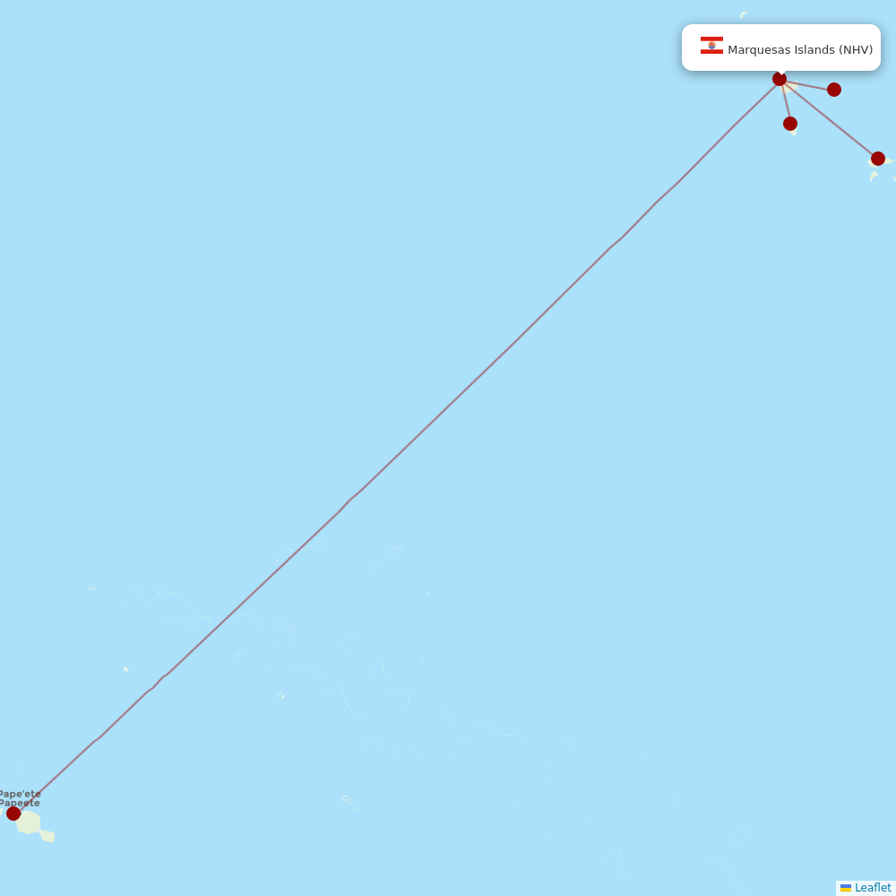 Air Tahiti at NHV route map
