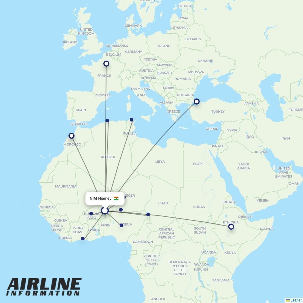 Ethiopian routes from NIM