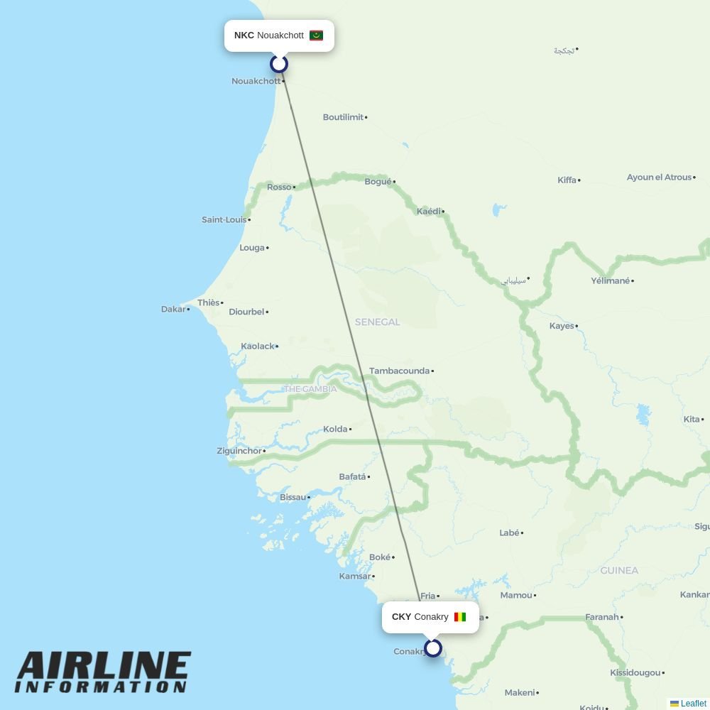 ASKY Airlines routes from NKC
