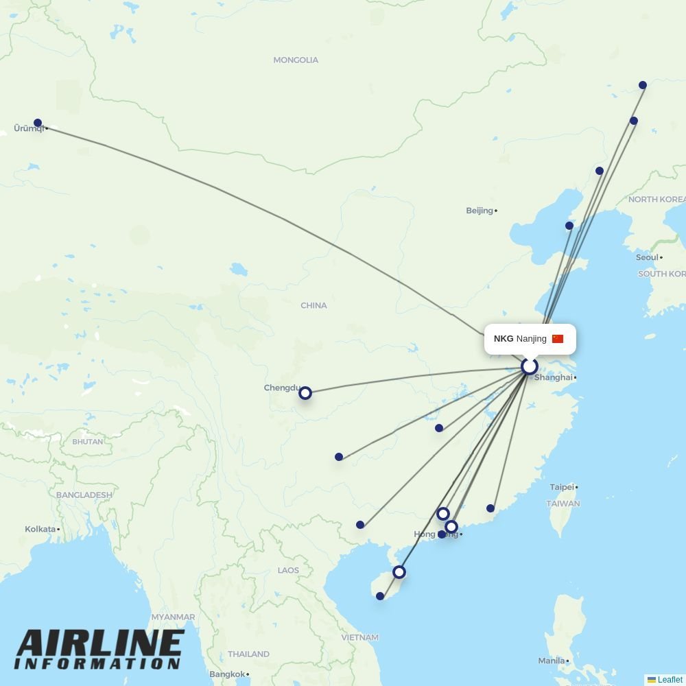 China Southern routes from NKG